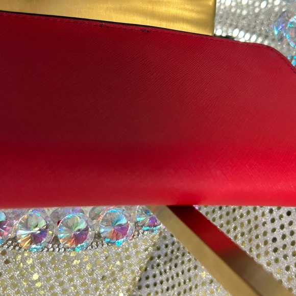 Henri Bendel Red Saffiano Leather Crossbody Bag Approx. 7 x 4 - Picture 14 of 17